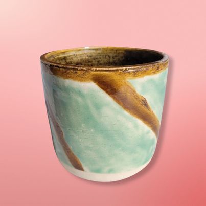 Small Blue and Brown Mug