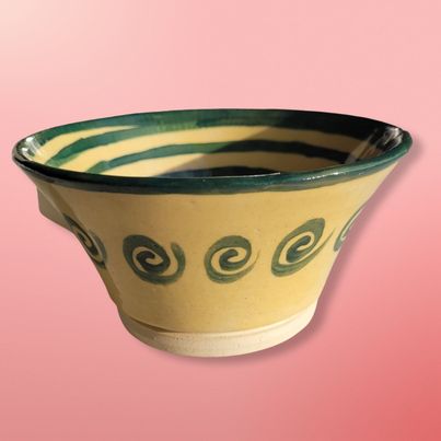 Yellow Bowl and Green Swirl