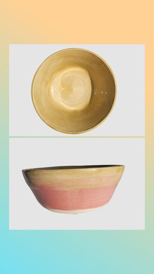 Peach and Yellow Bowl