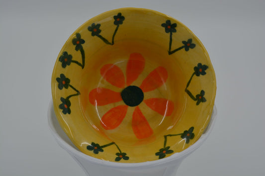 Green Bowl With Flower Inside