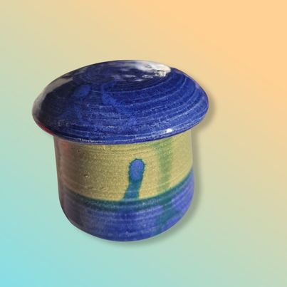 Small Blue Pot with Lid