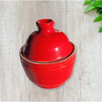 Small Red Pot with Lid