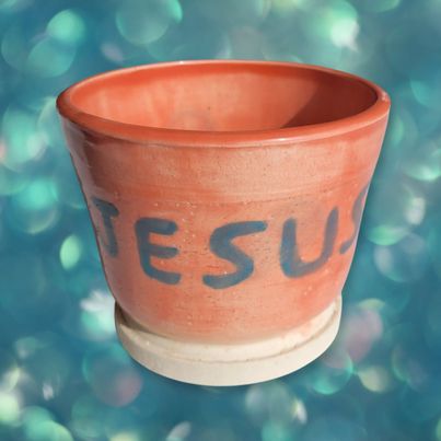 Orange Jesus Vase