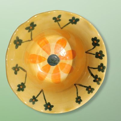 Purple Bowl with Yellow Sun