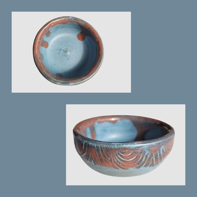 Copper and Blue Trinket Bowl