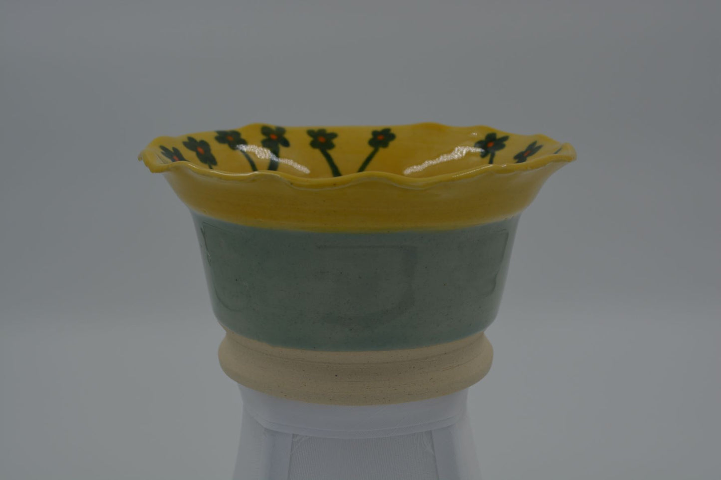 Green Bowl With Flower Inside