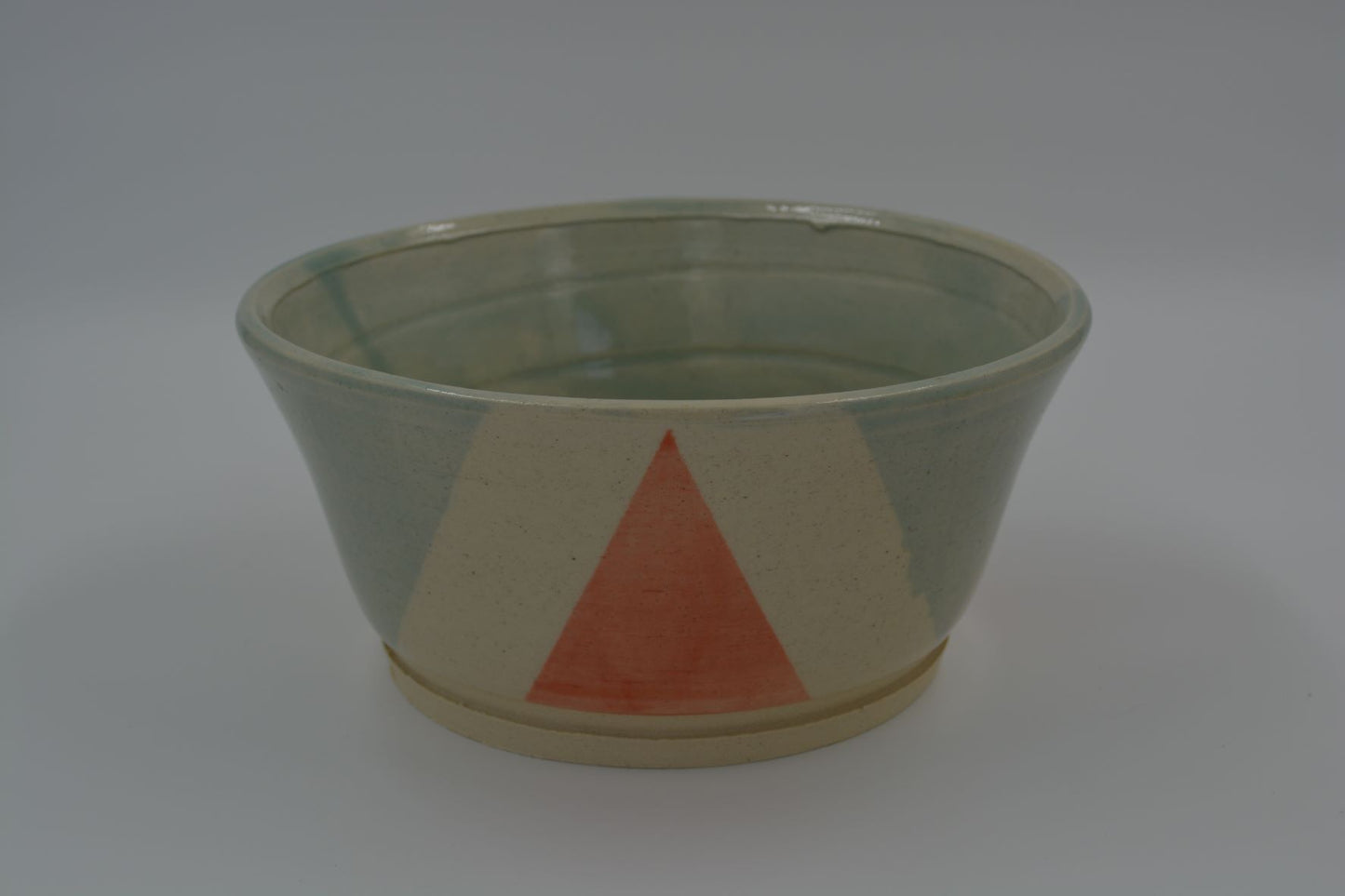 Large Grey and Orange Triangle Bowl