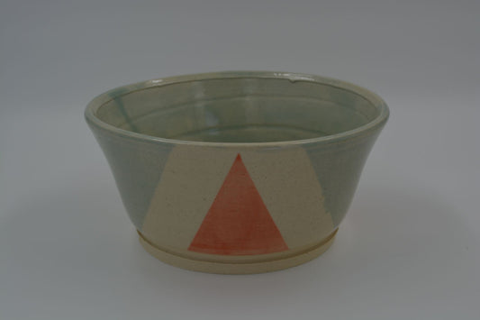 Large Grey and Orange Triangle Bowl