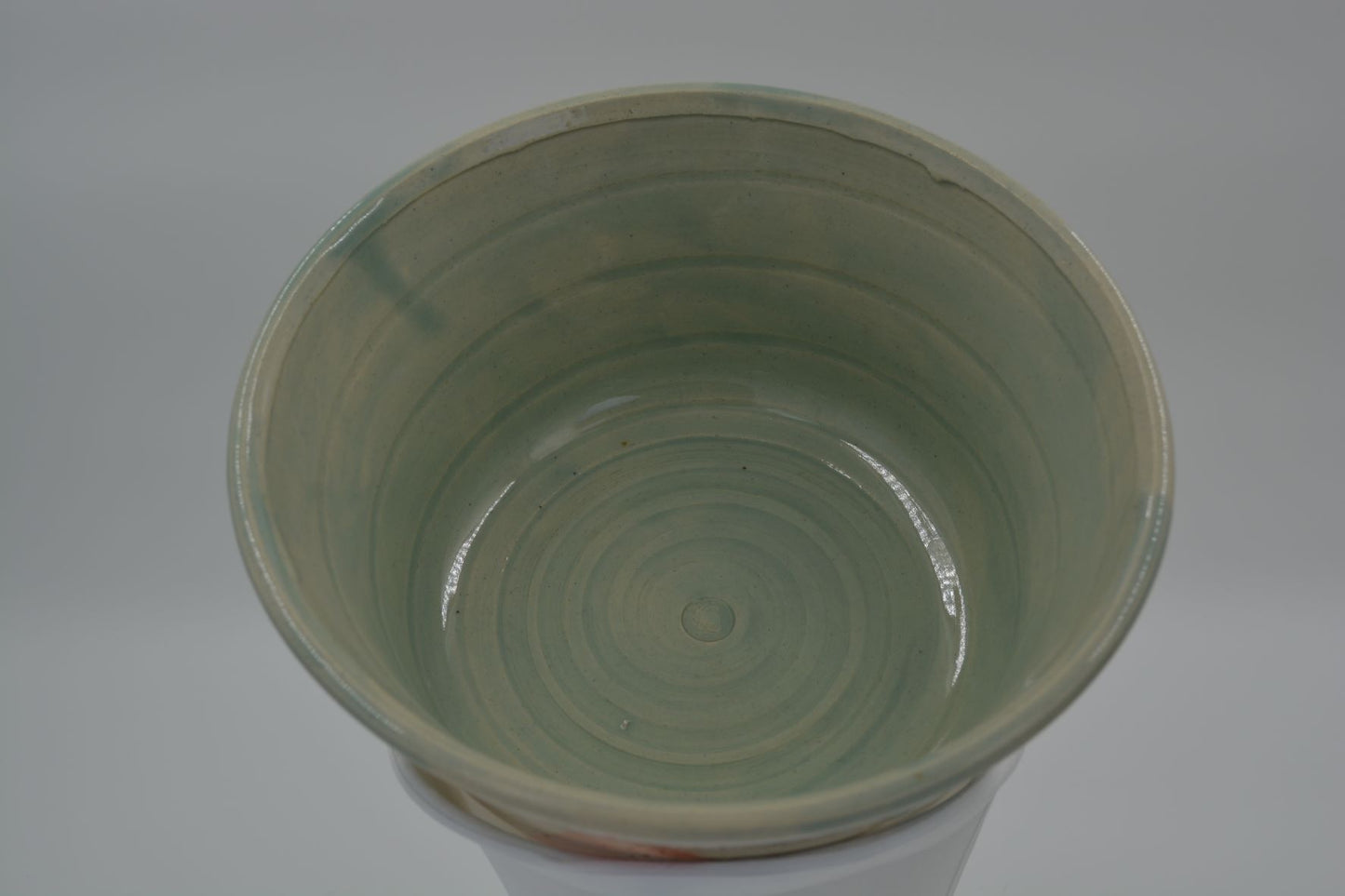 Large Grey and Orange Triangle Bowl